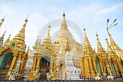 Shwedagon Paya Pagoda, Yangon, Myanmar Stock Photo