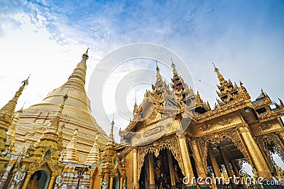 Shwedagon Paya Pagoda, Yangon, Myanmar Stock Photo