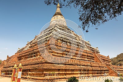 Shwesandaw pagoda at ancient city of Bagan Stock Photo