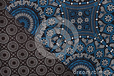 Shweshwe, an iconic printed cotton fabric from South Africa. Stock Photo