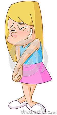 Shy girl Vector Illustration