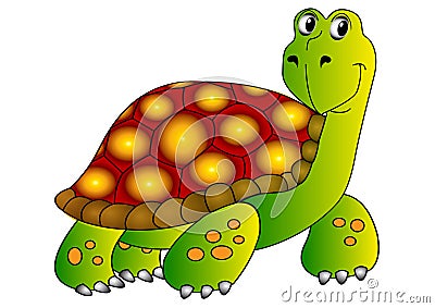 Shy terrapin insulated on white Vector Illustration