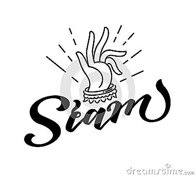 Siam lettering design vector Vector Illustration