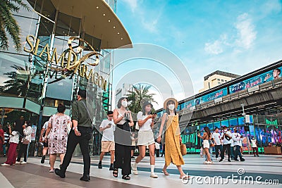 Siam Paragon Mall, people walking down the square Editorial Stock Photo