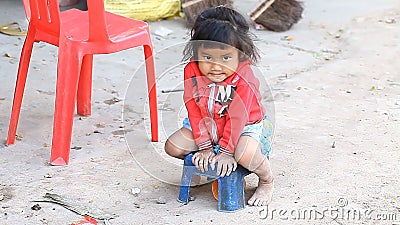 Siam Reap, Cambodia - January 13, 2017: Video Portrait of a Little Cambodian  Girl . Children from Poor Villages and Stock Video - Video of asia, cambodia:  125291077