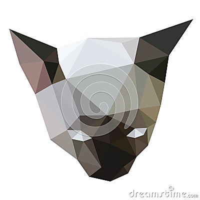 Siamese cat face low polygon vector. Vector Illustration