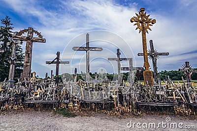 Hill of Crosses in Lithuania Editorial Stock Photo