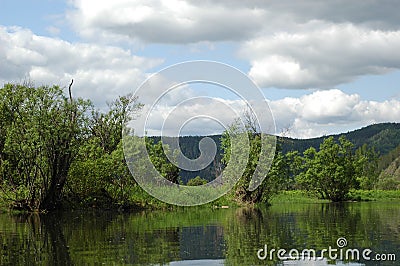 The Siberian mountain river Mana Stock Photo