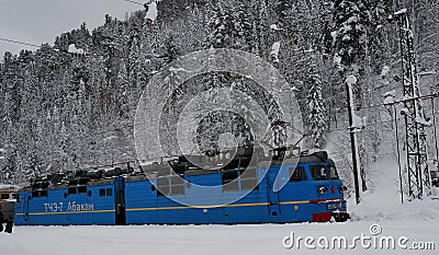Siberian taiga, winter Russia, Trans-siberian railway Editorial Stock Photo