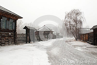 Siberian urban-type settlement Shushenskoye Stock Photo