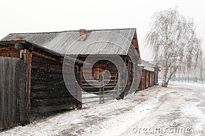 Siberian urban-type settlement Shushenskoye Stock Photo