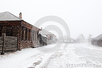 Siberian urban-type settlement Shushenskoye Stock Photo