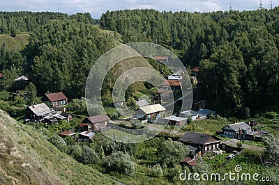 Siberian Village Stock Photo