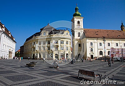Sibiu-Piata Mare Editorial Stock Photo