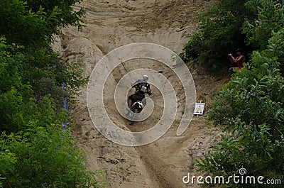 SIBIU, ROMANIA, JULY 16, 2016: Rider at Red Bull ROMANIACS Hard Enduro Rally the hardest enduro Editorial Stock Photo