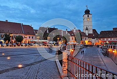 Sibiu Small Square Editorial Stock Photo