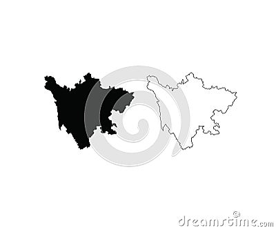 Sichuan map China province Vector Illustration