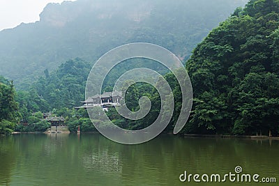 Sichuan qingcheng mountain around the lake Stock Photo