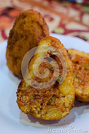 Sicilian Arancina Stock Photo