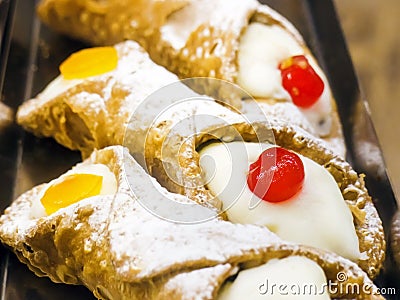 Sicilian cannolo Stock Photo