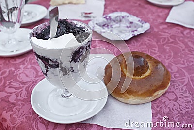 Sicilian granita and brioche Stock Photo