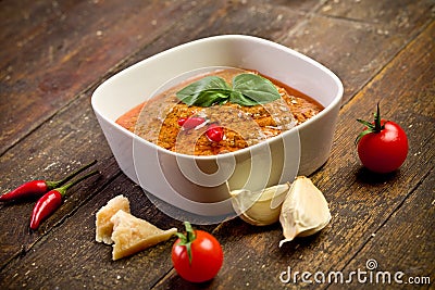 Sicilian Pesto with chili Stock Photo