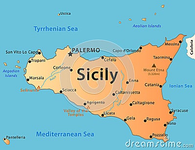 Sicily map Vector Illustration