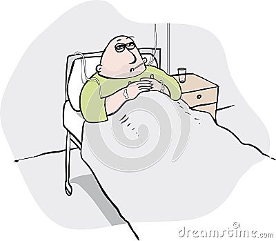 Sick bed Vector Illustration