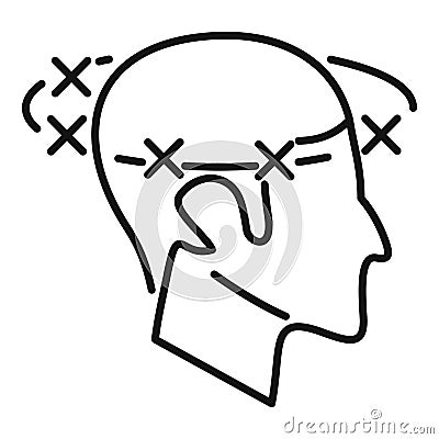 Sick dizziness icon outline vector. Person health Stock Photo