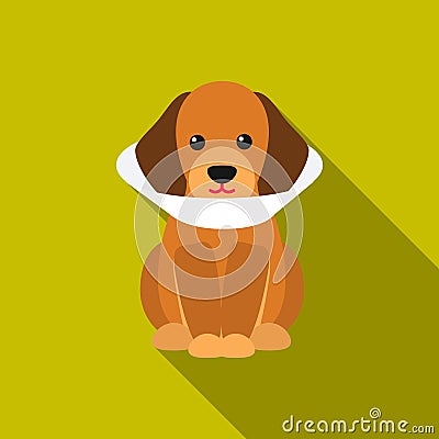 Sick dog vector icon in flat style for web Vector Illustration