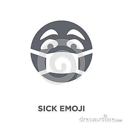 Sick emoji icon from Emoji collection. Vector Illustration