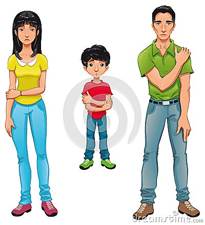 Sick family. Vector Illustration