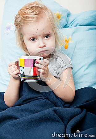 Sick girl Stock Photo