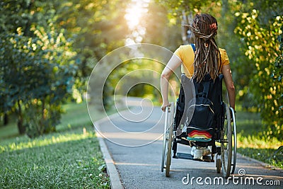 Sick girl gets pleasure from life despite her problems with health Stock Photo