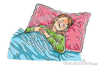 Sick girl Vector Illustration