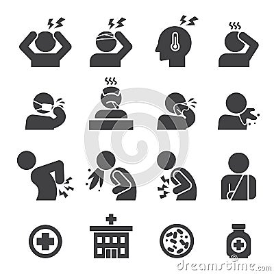 Sick icon set Vector Illustration