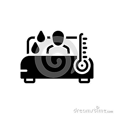 Black solid icon for Sick, suffering and ill Vector Illustration
