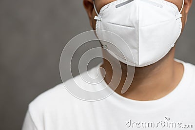 Sick infectious man asian Look sideways Stock Photo