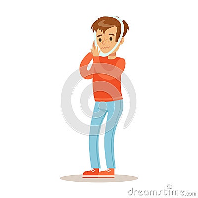 Sick Kid With Dental Gumboil Feeling Unwell Suffering From Sickness Needing Healthcare Medical Help Cartoon Character Vector Illustration