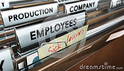 Sick Leave Cartoon Illustration