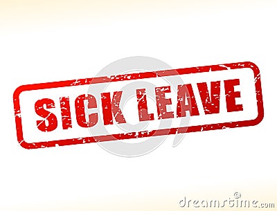 Sick leave text buffered Vector Illustration