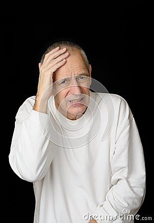 Sick Man with heavy headache Stock Photo