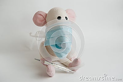 Sick mouse and euro 2020 Stock Photo