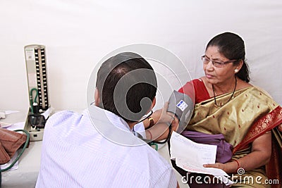 Blood Pressure Checking Editorial Stock Photo