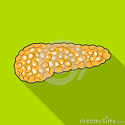 A sick pancreas.The infected part of the body with diabetes.Diabetes single icon in flat style vector symbol stock Vector Illustration