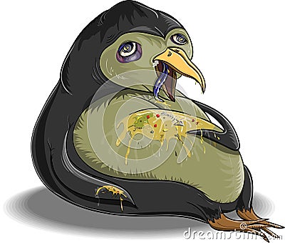 Sick penguin Vector Illustration