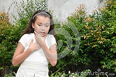 A Sick Philippina Girl Kids Outside Stock Photo