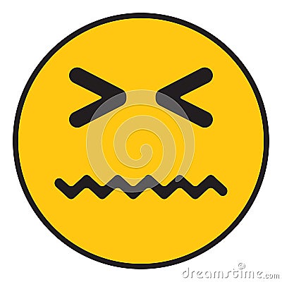 Sick smiley, icon Vector Illustration