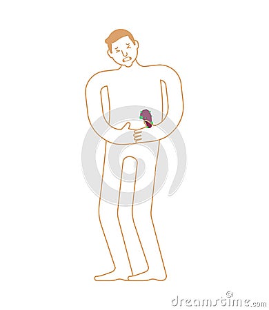 Sick Spleen Anatomy of human disease. Diseased internal organ. A Vector Illustration