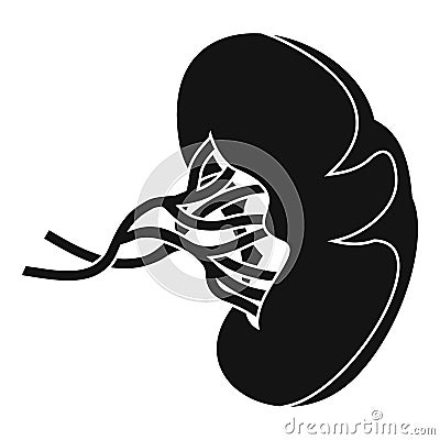 Sick spleen icon, simple style Cartoon Illustration